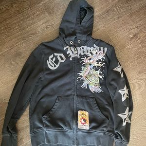 ED HARDY VINTAGE ZIP UP